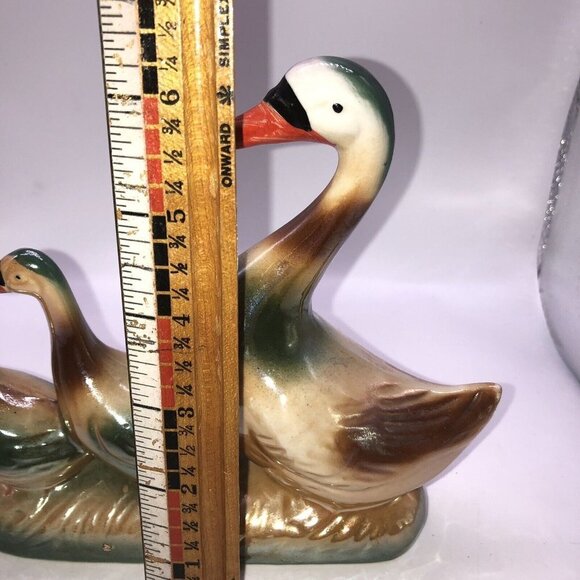 Mother Mallard Duck Two Ducklings Bisque Porcelain Collectible Figurine Brazil - Picture 6 of 7
